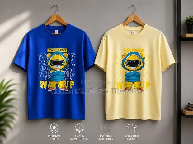 Trendy Green Cartoon Graphic T-Shirt for Men Women – Premium Casual · Photo 1
