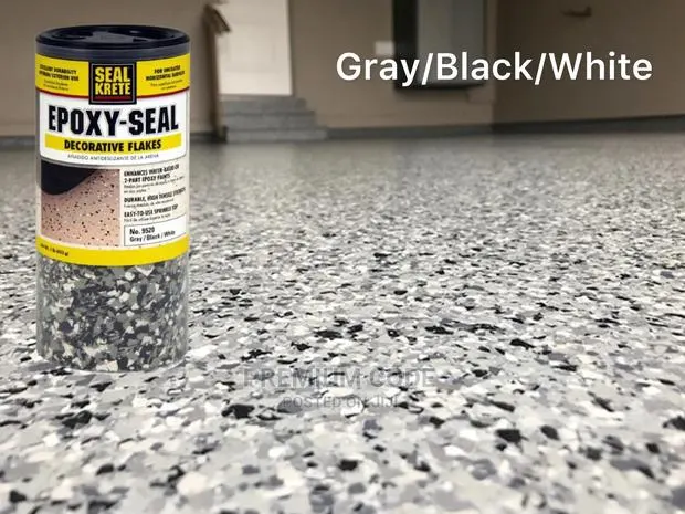 Epoxy Decorative Color Flakes, Gray/Black/White · Photo 1
