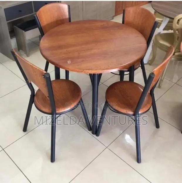 Round Wooden Dining Table Set With 4 Chairs · Photo 1