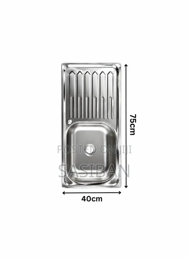 Kitchen Sink (75cm X 40cm) - Single Bowl + Waste Trap · Photo 1