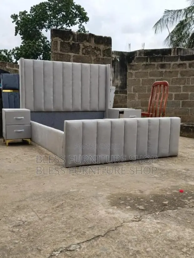 Long Head Queen Size Bed Frame With Side Drawers · Photo 1