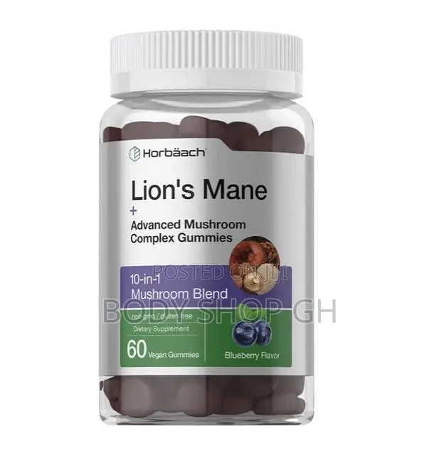 Horbaach Lions Mane Supplement | 60 Gummies | 10-in-1 Mushroom Complex · Photo 1