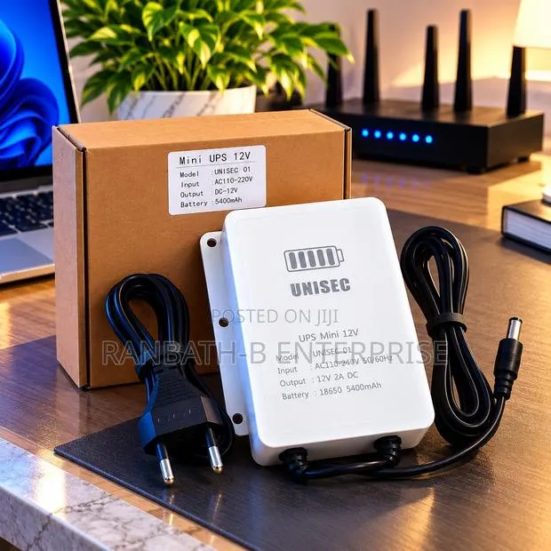 UNISEC Mini UPS 12V – 12V 2A DC Backup Power With 5400mAh Battery · Photo 1