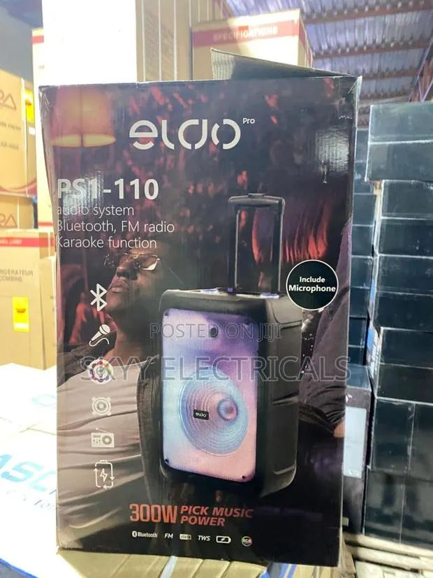 Eldo 300w Ps1-110 Rechargeable Wireless Party Box Speaker With Mic · Photo 1