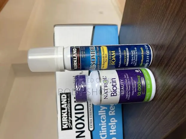 Kirkland Minoxidil Foam % + Natrol Biotin (100 Tabs) · Photo 1