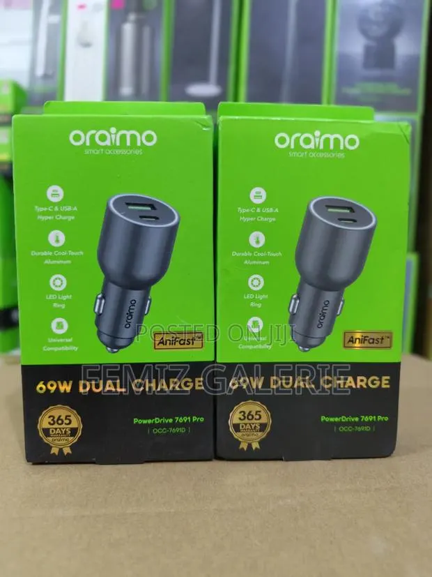 Oraimo PowerDrive Pro 69W Dual Super Fast Car Charger · Photo 1