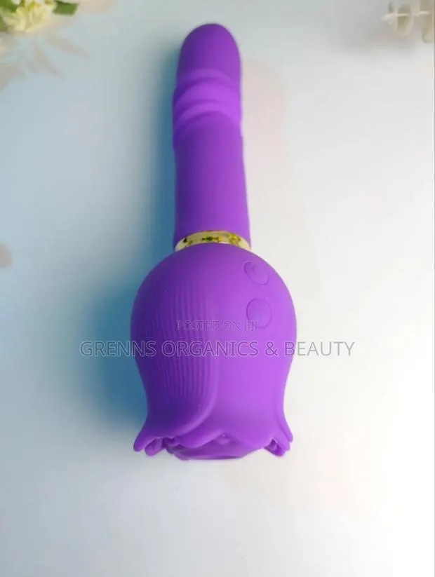 Rose 2in1 Purple Suction Telescopic Dildo Vibrator G-Spot · Photo 1