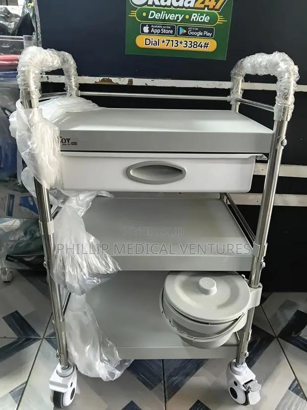 3 Step Medicine Trolley With Drawer · Photo 1