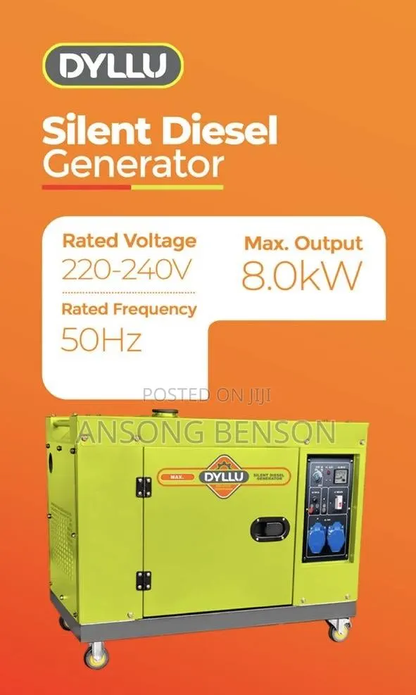*Silent Diesel Generator* Phase: Single Max.Output: 8.0kw Engine: Die · Photo 1