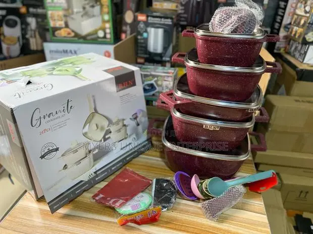 Neatly Sealed 21pcs Non-Stick Granite Cookware Set. · Photo 1