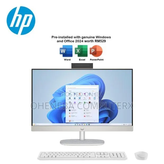 New Desktop Computer HP AiO 24 8GB AMD SSD 256GB · Photo 1