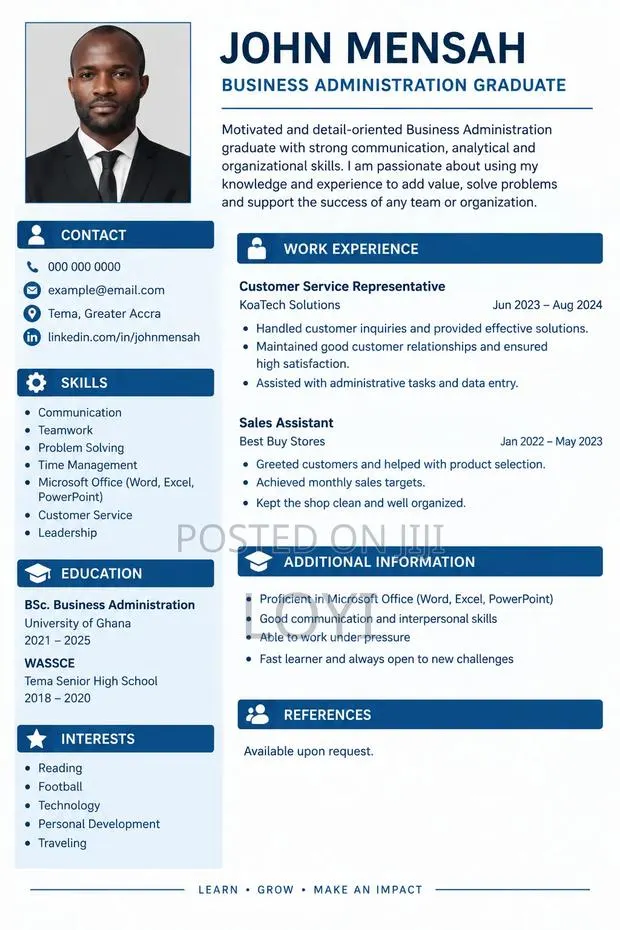 Professional CV Formatting Application Letter · Photo 1