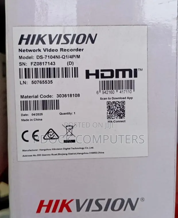 Hikvision Network Video Recorder 4CH 6MP (DS-7104NI-Q1/4P/M) · Photo 1