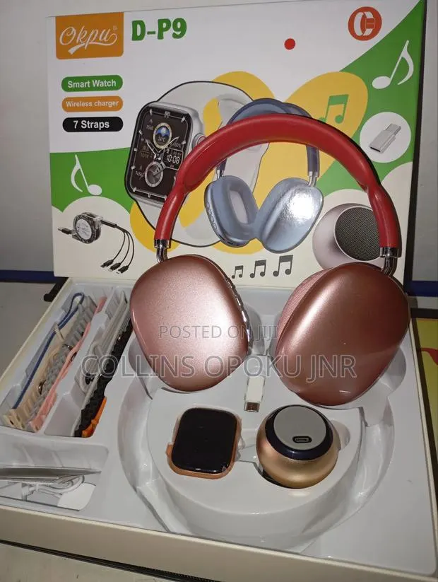Okpu D-P9 Smart Watch With P9 Headset Bt Speaker - Pink · Photo 1