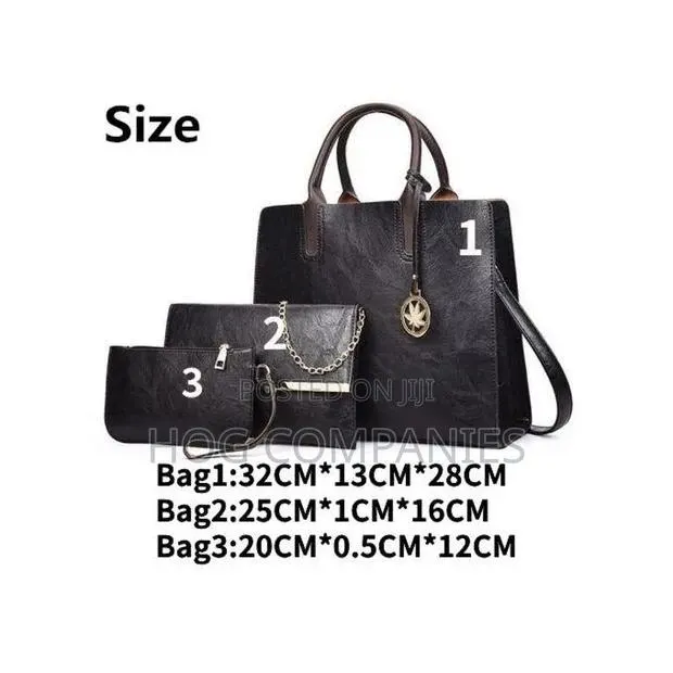 Ladies 3 in 1 Leather Handbag Purse Clutch- Fast Delivery in 2hrs · Photo 1