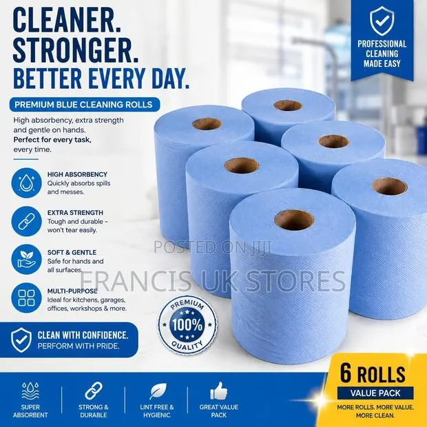 PREMIUM BLUE CLEANING ROLL: Highly Absorbent, Durable, Multi- Purpose · Photo 1