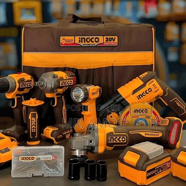 5 PCs Industrial Cordless Combo Kit 50+ Accessories Incl. - CKLI2058 · Photo 1