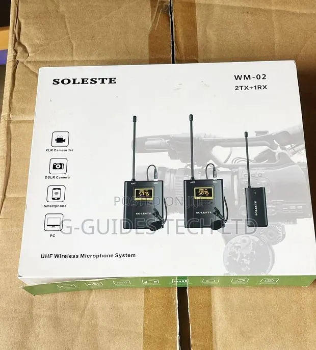Soleste Wm-02 Uhf Wireless Double Lapel Microphone for Camera · Photo 1