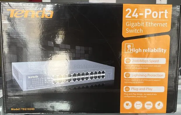 24 Port Gigabit Ethernet Switch Tenda · Photo 1