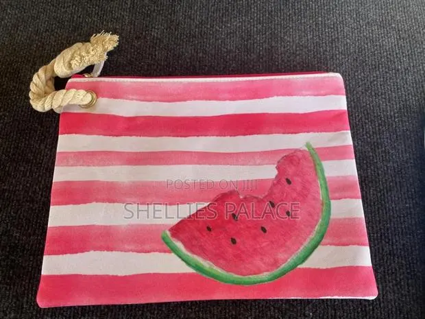 New Canvas Zipper Waterproof Flamingo Palm Clutch Tote Bag · Photo 1