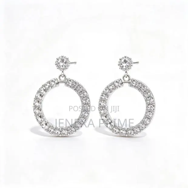 Shiny Crystal Round Hoop Earrings · Photo 1