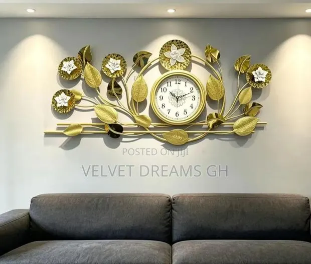 Luxury Floral Metallic Wall Clock Decor Alternative Titles · Photo 1
