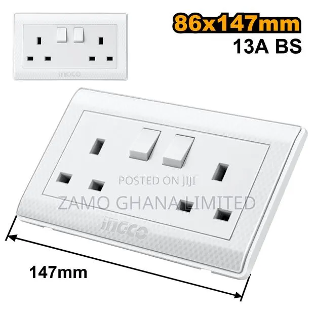 Bs Socket 2 Gang 13a - C100 - Hesst0213a · Photo 1
