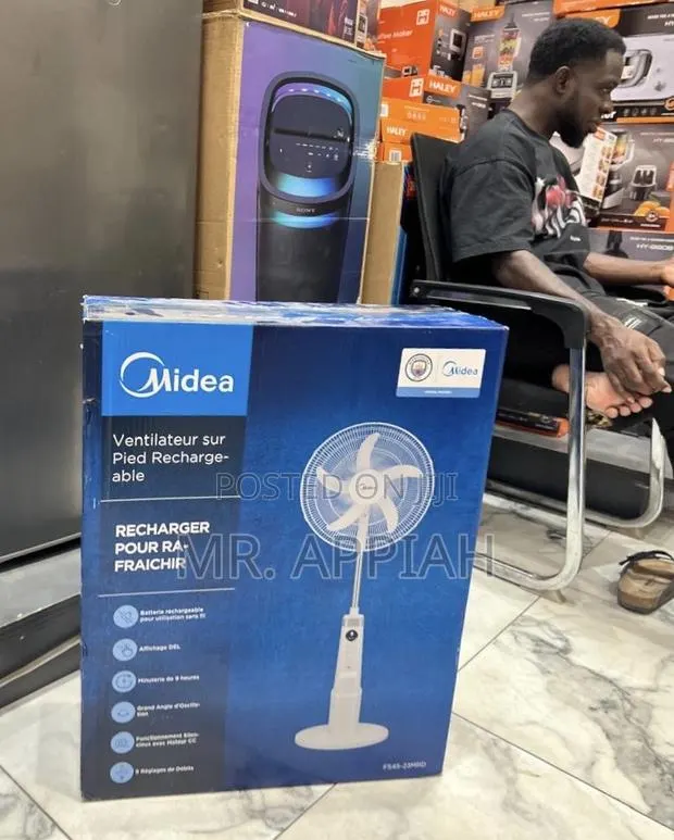 Rechargeable Standing Midea 18” Electric Fan(Digital Remote) · Photo 1