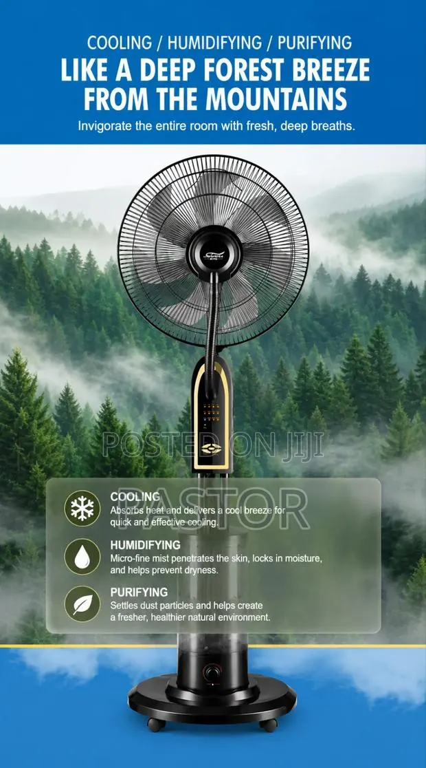 16-Inch Ultrasonic Misting Pedestal Standing Fan · Photo 1