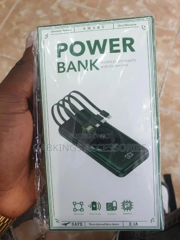 Smart Wireless Powerbank With Built-in Cables · Photo 1
