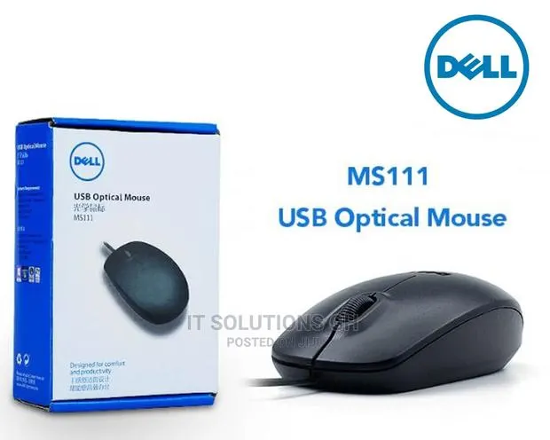 Mouse Dell Wired USB Black Ms111 · Photo 1