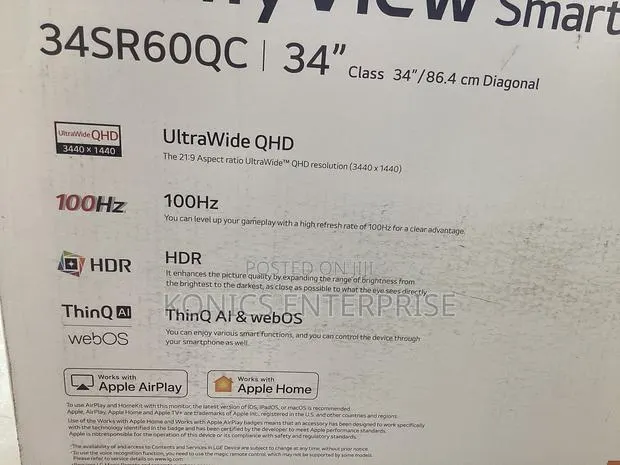 LG - 34" WQHD 100Hz 5ms Smart Monitor · Photo 3