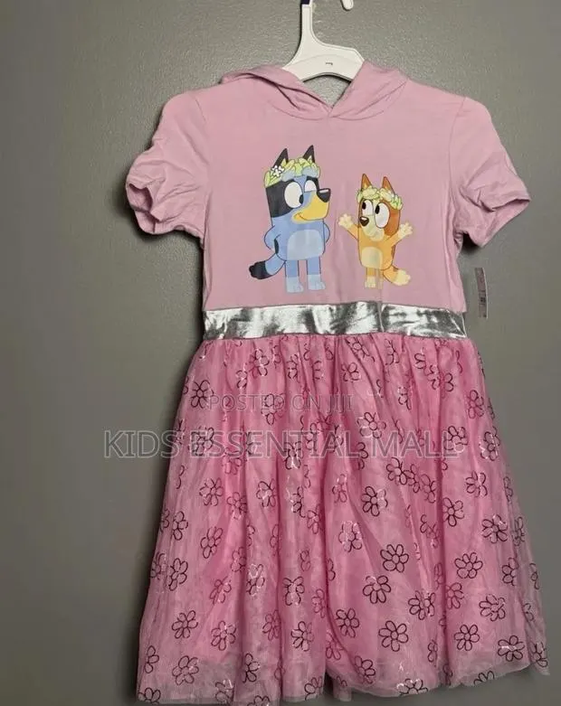 Pink Bluey and Bingo Cartoon Dress for Kids · Photo 2