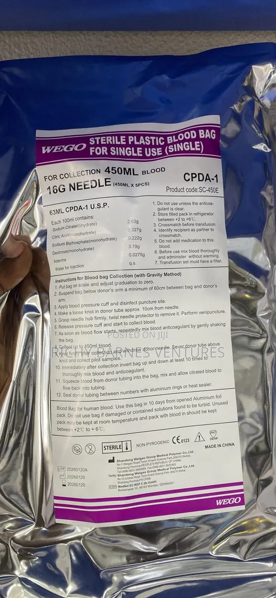 Sterile Plastic Blood Bag (Single) · Photo 1