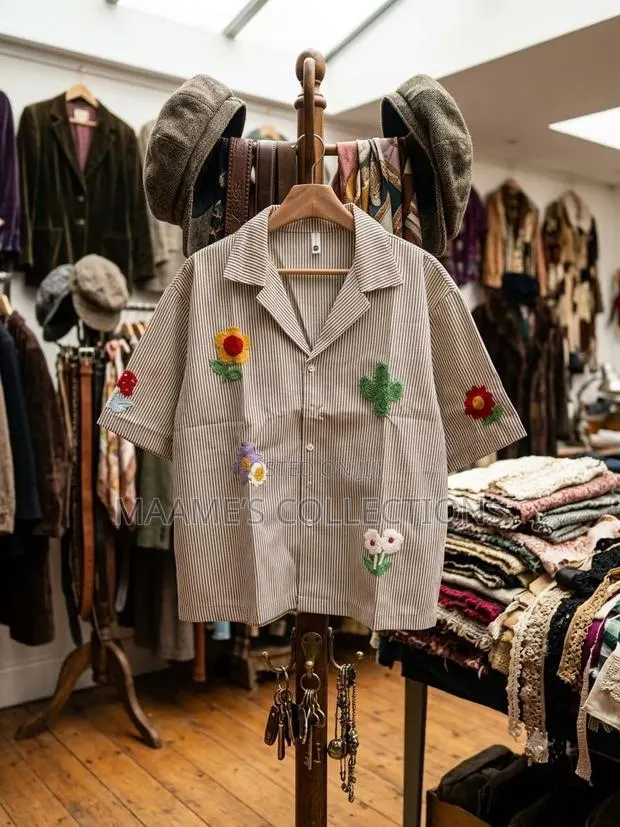 Casual Short-Sleeve Button-Down Shirt · Photo 1