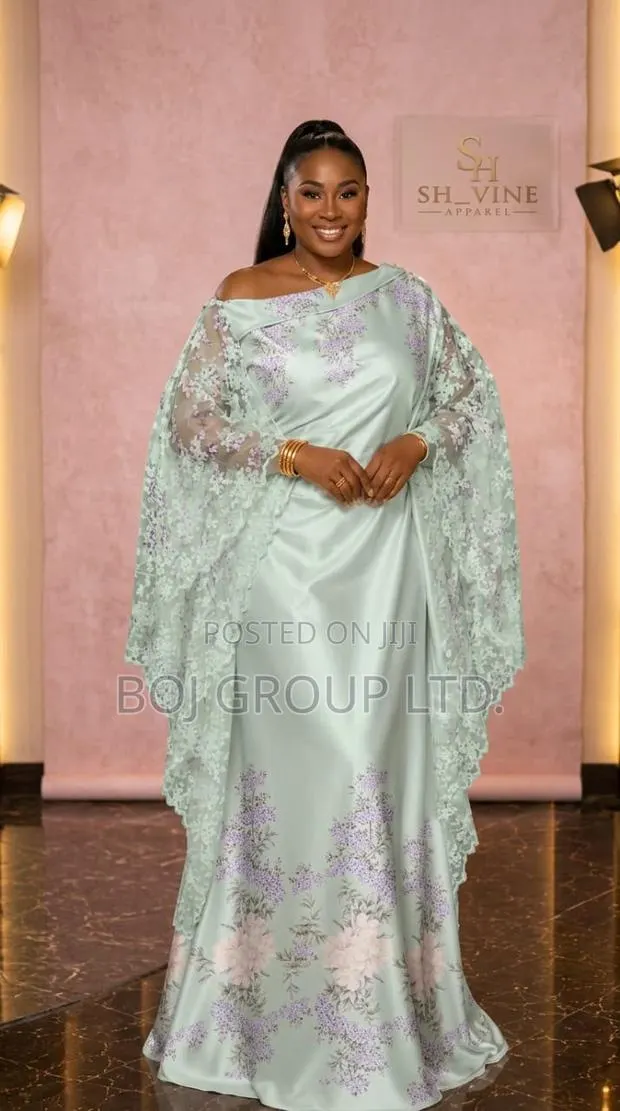 Premium Quality Flowy Gowns in French Fabric – Made in Ghana · Photo 1
