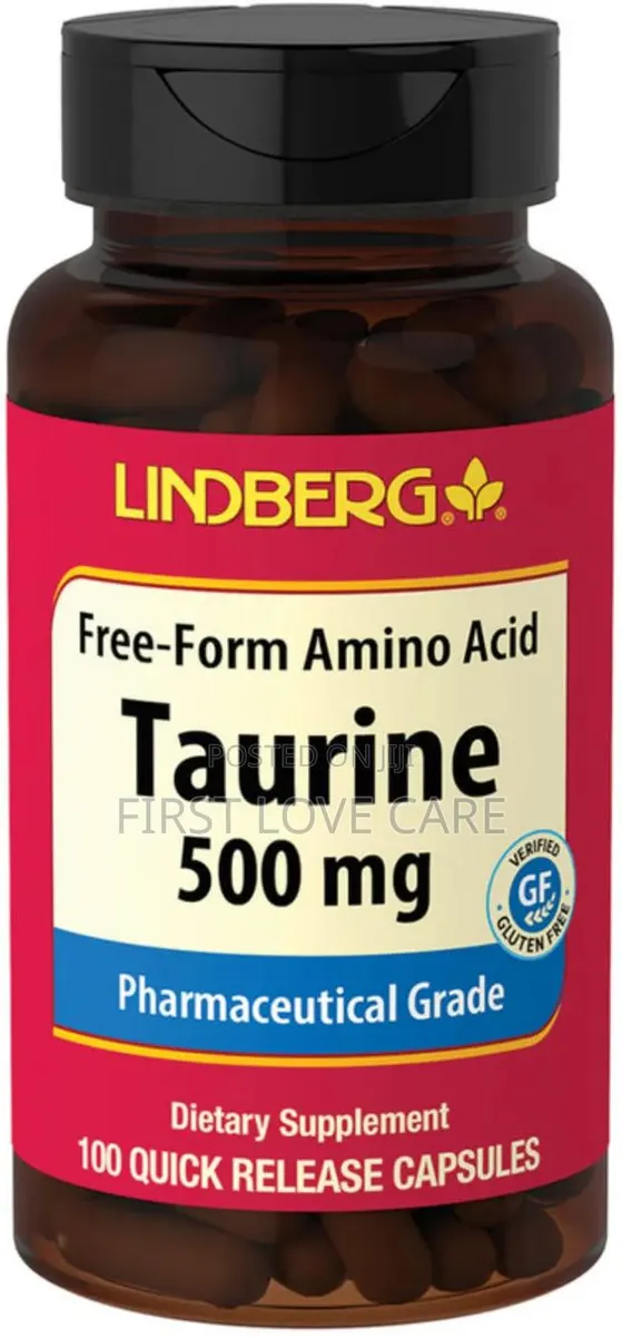 Lindberg Taurine 500mg Supplement | 100 Capsules | Non-Gmo, · Photo 1