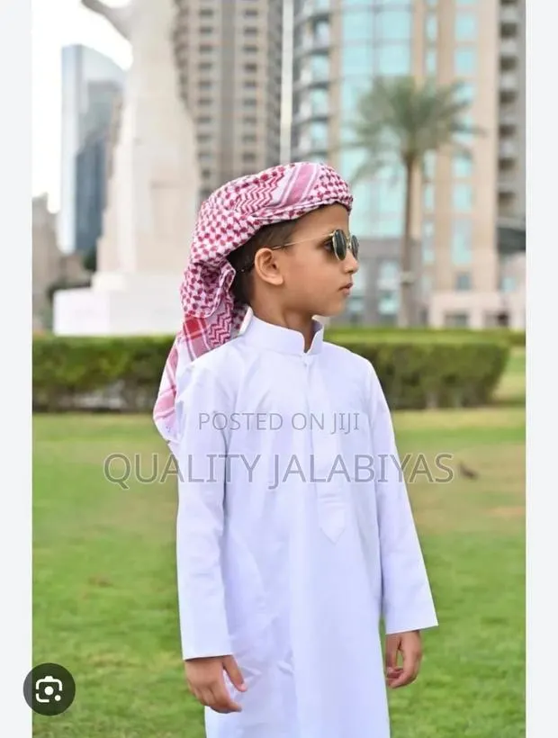 Kids Jalabiya Scarf,Robe (White) · Photo 1