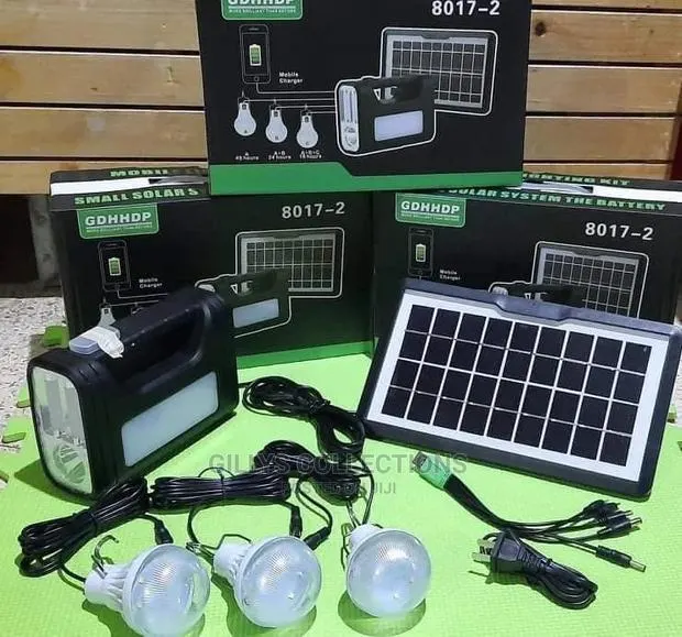 Solar Rechargeable Light Lighting Kit With 3 LED Bulb · Photo 1