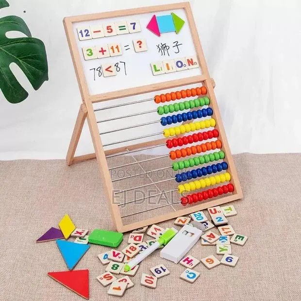Multi-Functional Wooden Educational Abacus and Whiteboard Easel · Photo 1