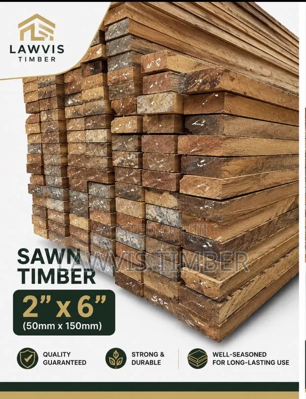 2” × 6” Rough Sawn Hardwood Timber for Roofing Construction · Photo 1