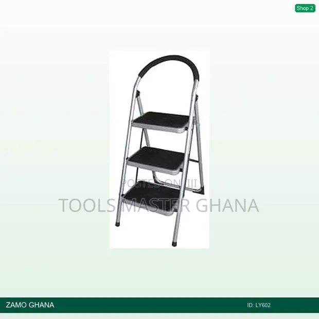 2 Steps Foldable Ladder Steel Black - Ly602 · Photo 1