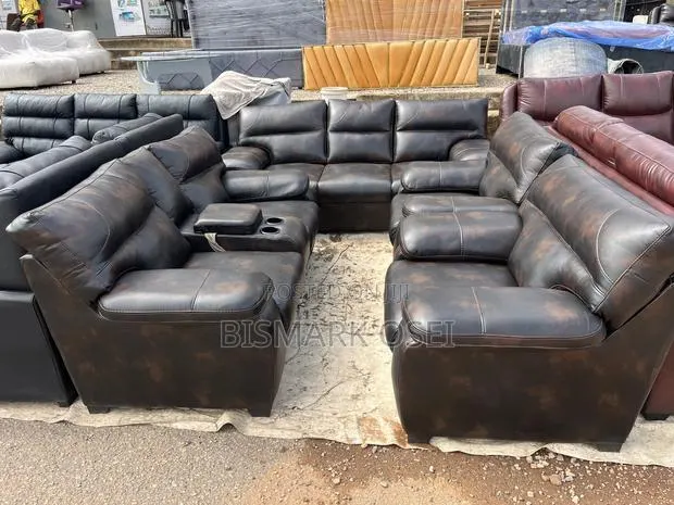 Royal Seven Seater Leather Set, With a Storage and Cup Holder · Photo 1