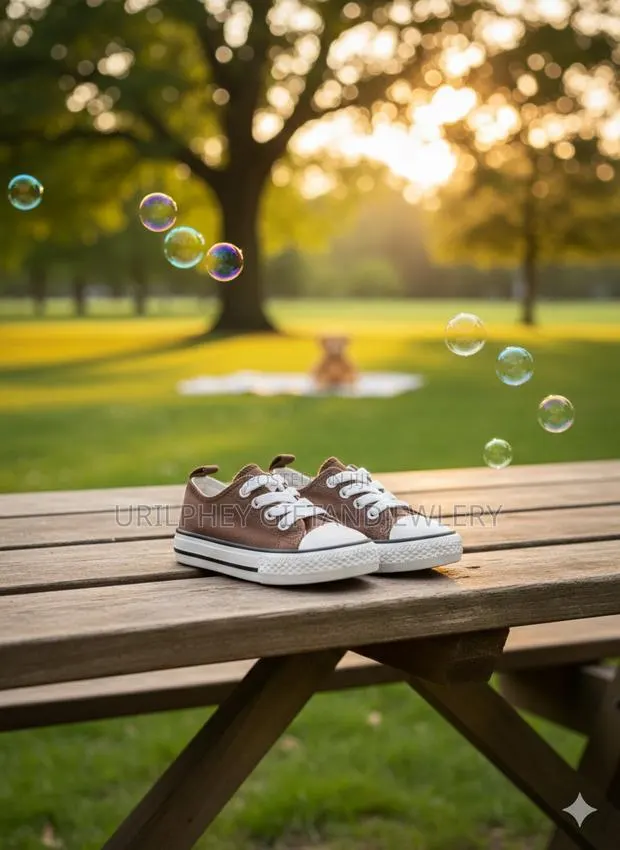 Kids Chocolate Brown Casual Trainers Neutral Low-Top Canvas Shoes · Photo 1