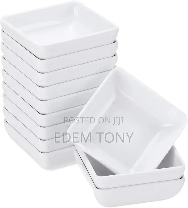 12Pcs Square Dipping Bowls, Small White Side Dish Bowls Soy Dishes · Photo 1