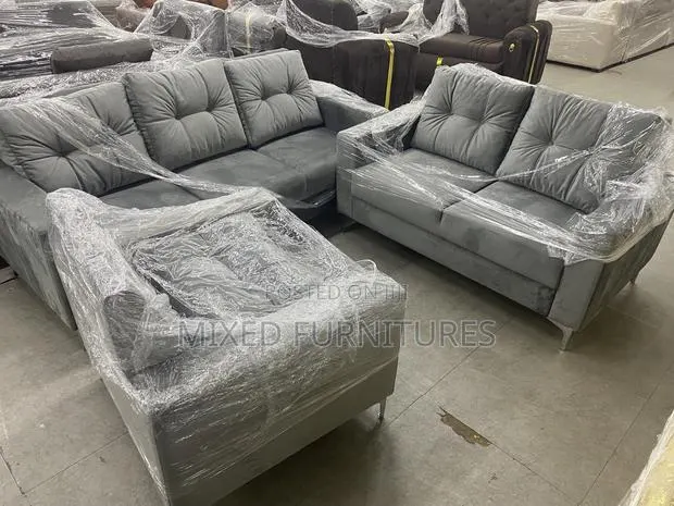 Living Room Sofa Suede Set · Photo 1