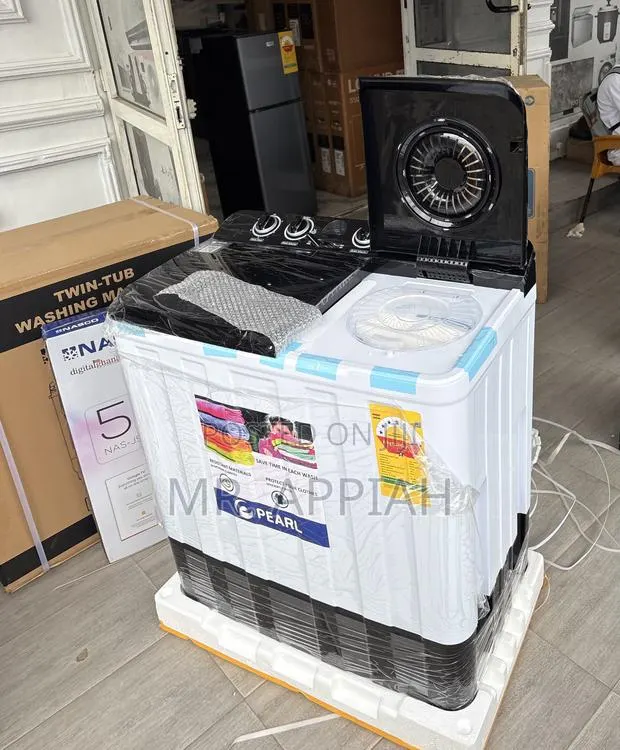 Efficient Pearl 12kg Semi-Auto Spin Dry Washing Machine(White/Black) · Photo 1