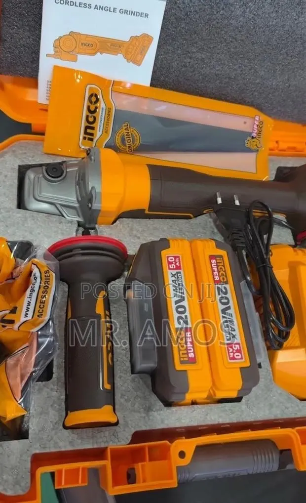 1250W Cordless Angle Grinder +2x5.0 Batteries &10PCs Discs-Cagli235162 · Photo 1