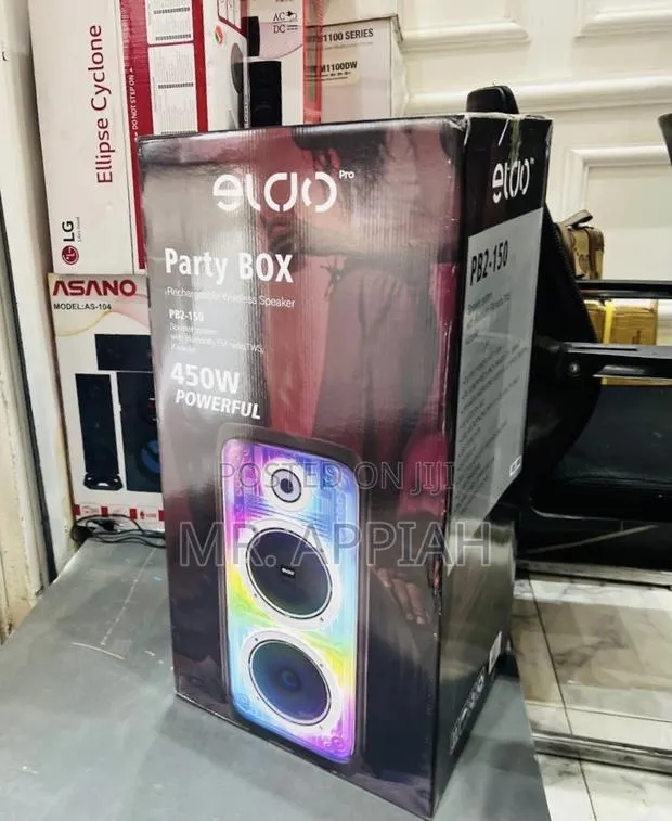 Get Premium Eldo Pb2-150 Double 8" Party Box Speaker(450watt) Black · Photo 1