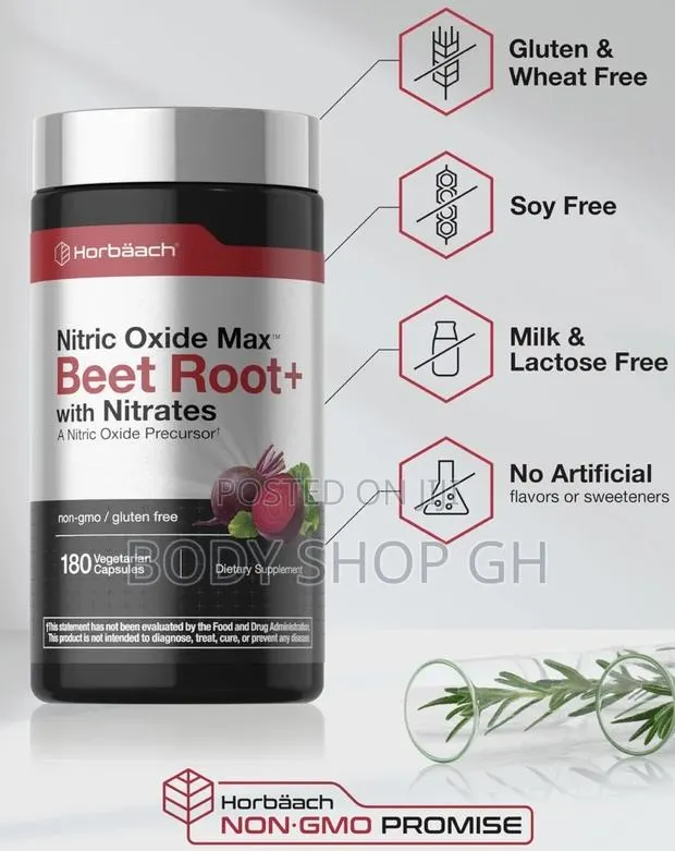 Beet Root Capsule | 180 Count| With Nitrates - Nitric Oxide Precursor · Photo 1
